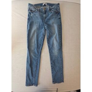 Paige Skyline Ankle Peg Chelly Destructed Jeans 29 Blue Denim Casual Chic Skinny